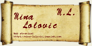 Mina Lolović vizit kartica